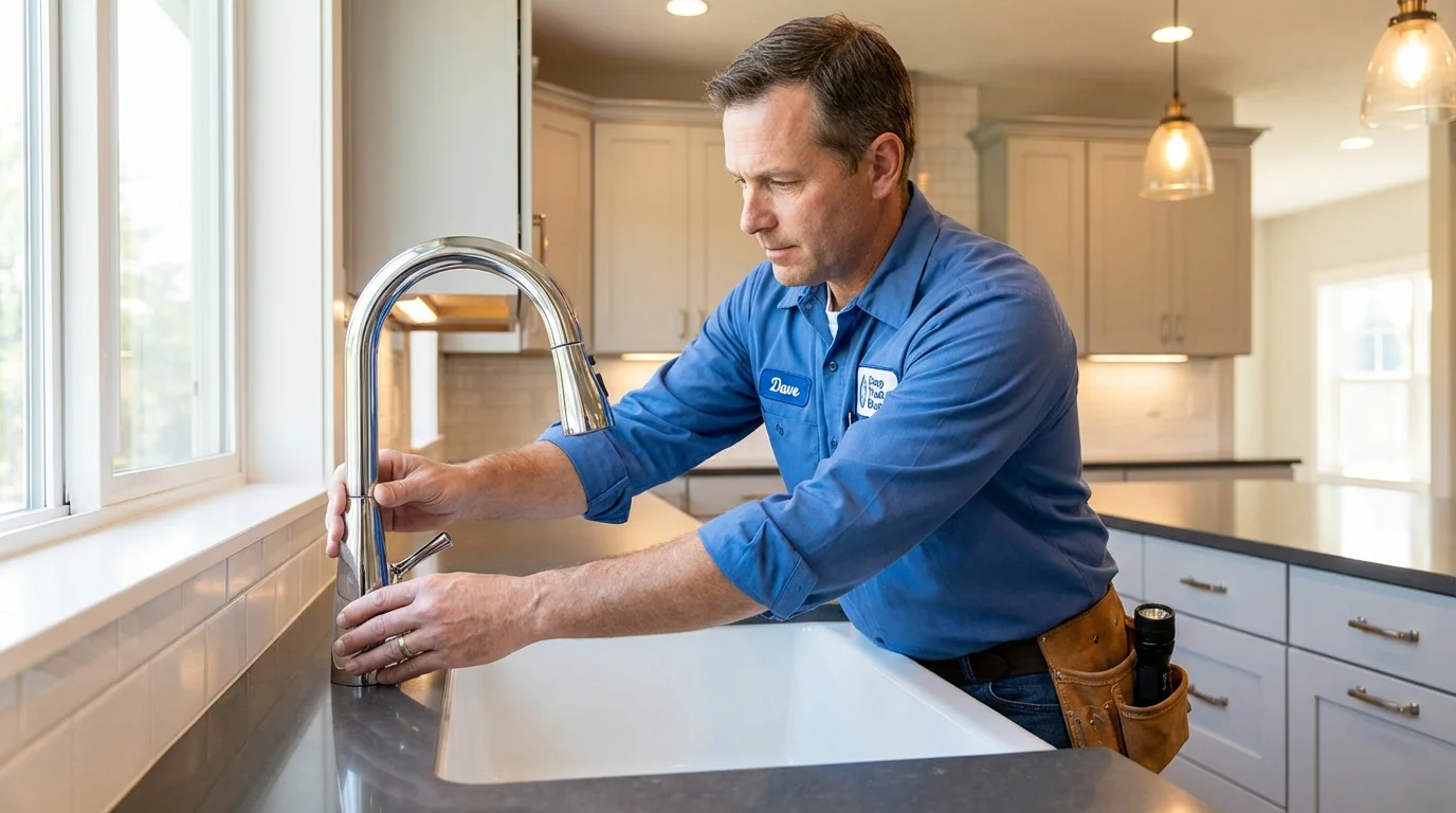 Kitchen faucet installation by Johns Plumbing LLC in Rio Dell